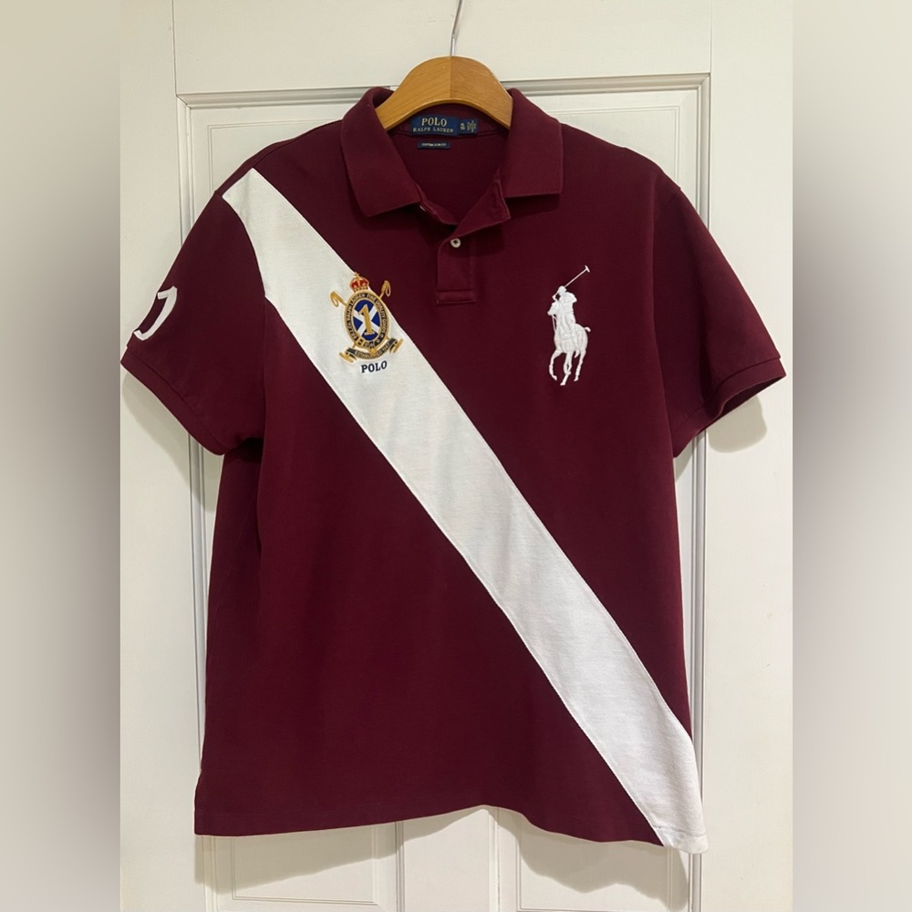 Ralph Lauren Burgundy Polo Shirt with Crest